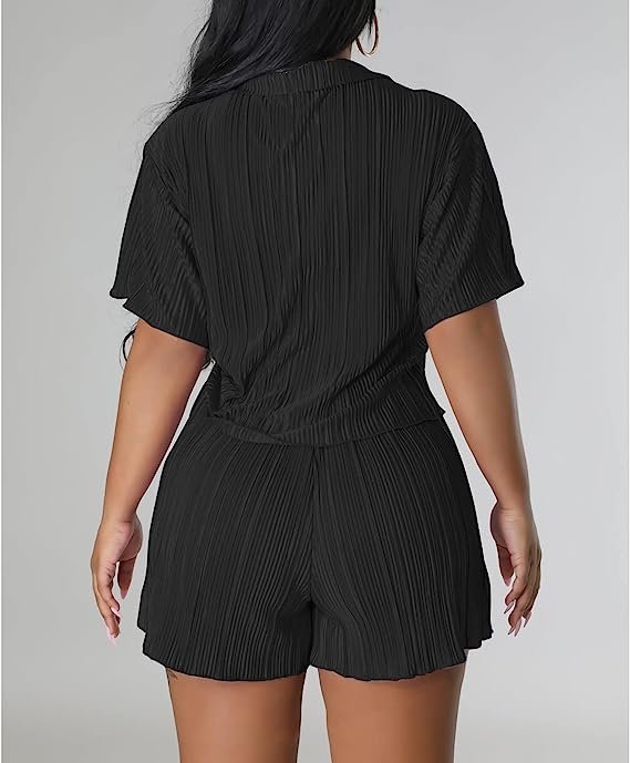 Long Sleeve Button Blouse Top Wide Leg Loose Streetwear Loungewear