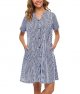 Women Cotton Duster Robe Short Sleeve Housecoat Button Down Nightgown
