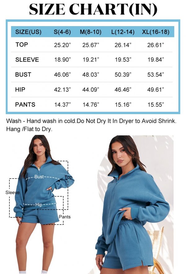 Women's Cozy Casual Pajamas Short Sweatsuit Sets